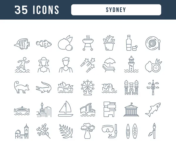 Sydney Colección Iconos Perfectamente Delgados Para Diseño Web Aplicación Los — Archivo Imágenes Vectoriales