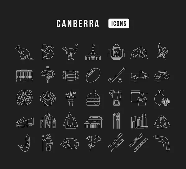 Canberra Colección Iconos Perfectamente Delgados Para Diseño Web Aplicación Los — Archivo Imágenes Vectoriales