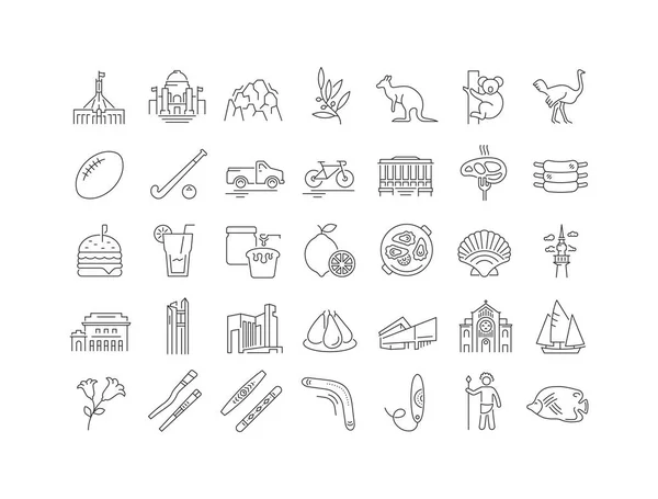 Det Canberra Samling Perfekt Tunna Ikoner För Webbdesign App Och — Stock vektor