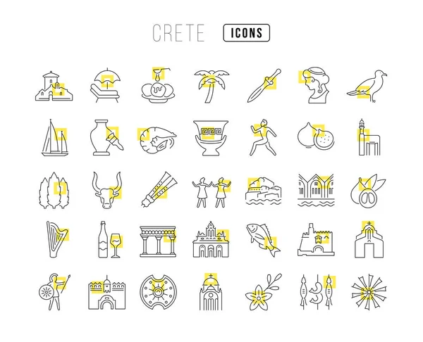 Kreta Sammlung Perfekt Dünner Icons Für Webdesign App Und Die — Stockvektor