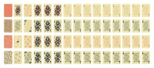 Eine Sammlung Von Spielkarten Einem Einzigartigen Design lizenzfreie Stockillustrationen