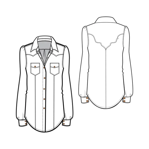 Camisa occidental — Vector de stock