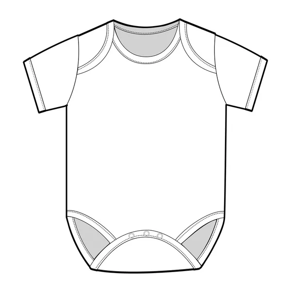 Manga curta Bodysuit infantil — Vetor de Stock