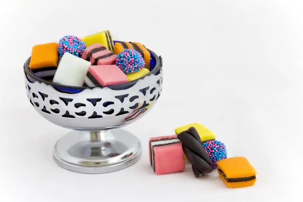 Licorice Allsorts in a Bowl — Stock Photo, Image