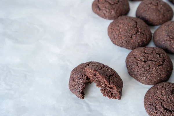 Healthy Keto Cookies Almond Flour Baking Paper Selective Focus Copy — Stock Photo, Image