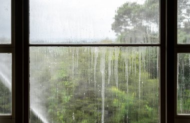 Pencereden Bakılan Su Spreyi Evi - Dış Pencereleri ve Evlerin Duvarlarını Temizleme Konsepti