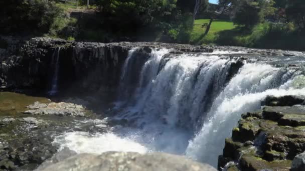 Vista Lateral Haruru Falls Northland Nueva Zelanda — Vídeos de Stock