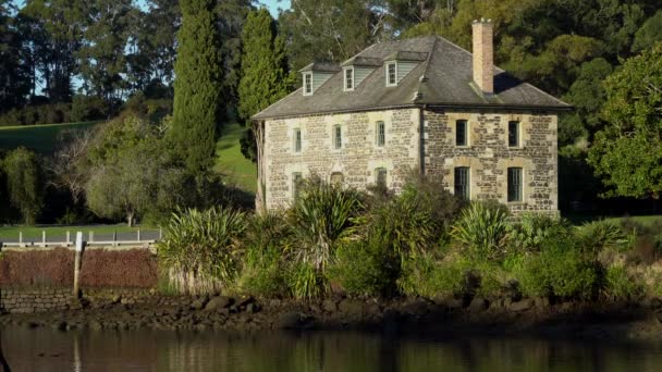 Kerikeri Yeni Zelanda Daki Tarihi Taş Mağazası Kemp Evi — Stok video
