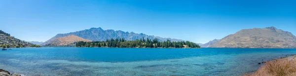 Vue Panoramique Sur Lac Wakatipu Les Remarquables Depuis Bord Lac — Photo
