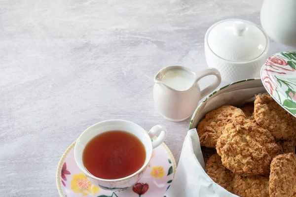 Anzac Biscuits Tea Table Copy Space — Stock Photo, Image
