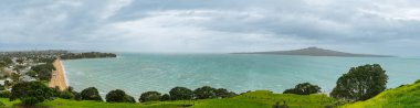 Panorama of North Shore from North Head in Auckland New Zealand clipart