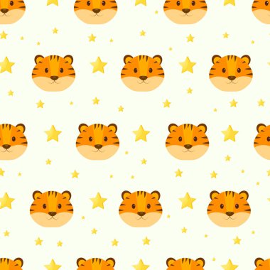 Tatlı bir kaplanla kusursuz bir desen.