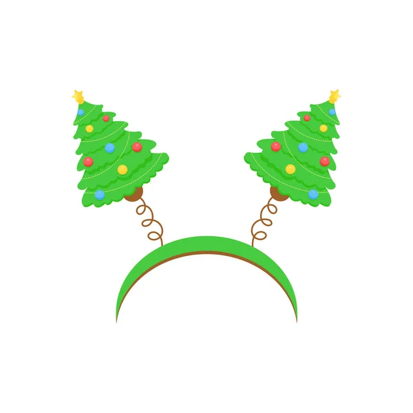 Illustration Stirnband Mit Weihnachtsbaum — Stockvektor
