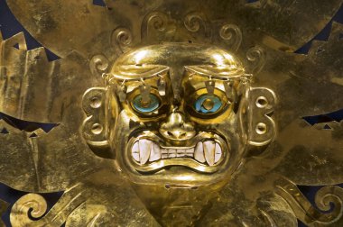 Ancient Peruvian gold ornament clipart