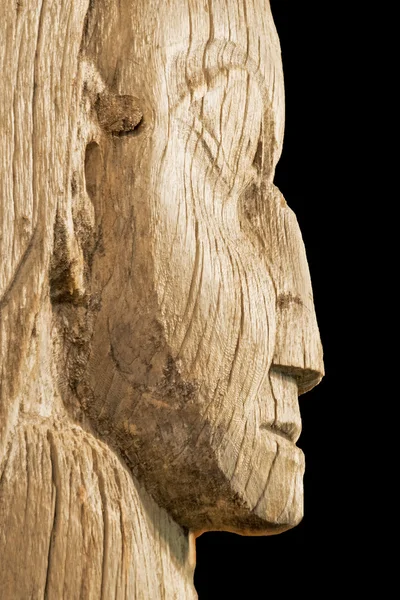 Wood carving of Alaskan native — Stock Photo, Image