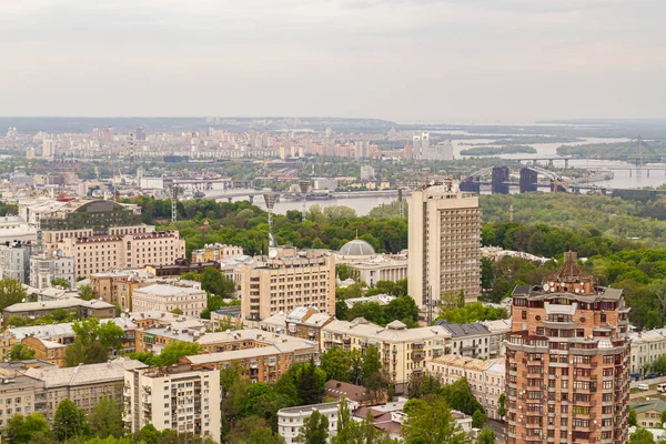 Ukraina Kiev Maj 2015 Flygfoto Över Centrala Delen Kiev Från — Stockfoto