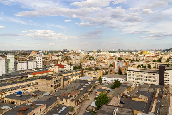 Kyiv Ukraine July 2017 Beautiful Panorama Podil Area Aerial View — стокове фото