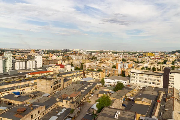 Kyiv Ukraine July 2017 Beautiful Panorama Podil Area Aerial View — стокове фото