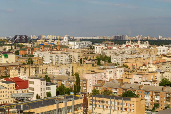 Kyiv Ukraine July 2017 Beautiful Panorama Podil Area Aerial View — Stockfoto