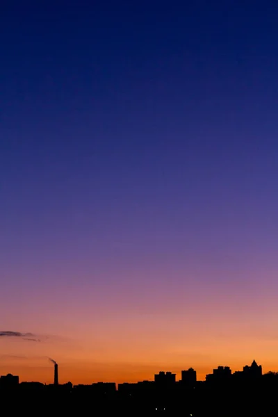 Beautiful Black Silhouette City Sunset Golden Hour — Stock Photo, Image