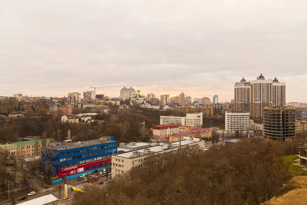 Ukraina Kiev November 2016 Flygfoto Panoramautsikt Över Centrala Delen Kiev — Stockfoto
