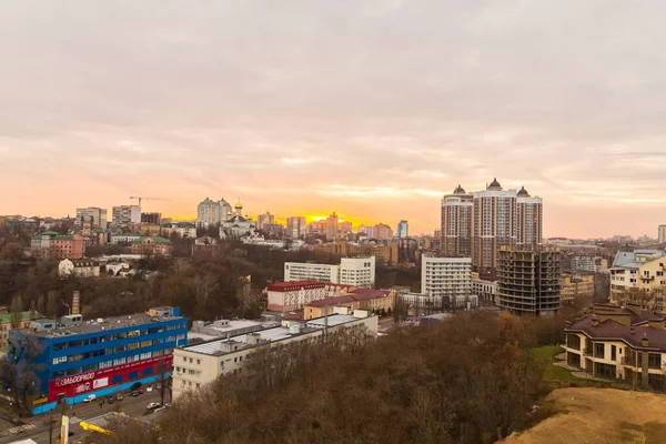 Ukraina Kiev November 2016 Flygfoto Panoramautsikt Över Centrala Delen Kiev — Stockfoto