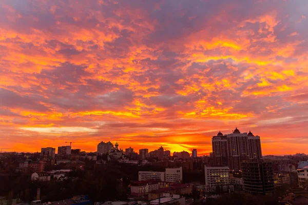 Ukraina Kiev November 2016 Flygfoto Panoramautsikt Över Centrala Delen Kiev — Stockfoto