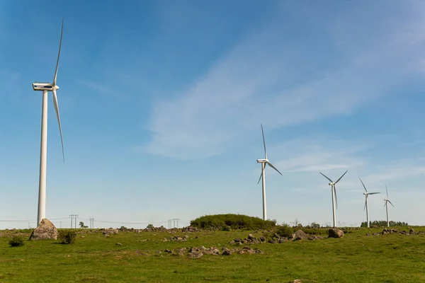 Suecia Kristianstad Mayo 2022 Enormes Turbinas Eólicas Generadores Energía Eléctrica — Foto de Stock