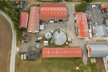 Bir biyogaz fabrikasının havadan görüntüsü