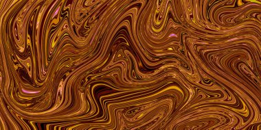 Sıvı akrilik boya tasviri. Boşanmalar, pürüzsüz çizgiler, renkler. Soyut yağ lekeleri.