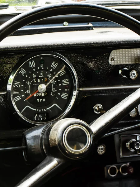 Interior View Old Vintage Car View Dashboard Classic Car — Stock Photo, Image