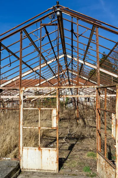 Ruined Abandoned Greenhouse Complex Old Dilapidated Greenhouses Abandoned Greenhou — Stock Photo, Image