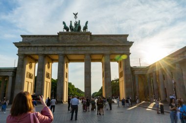 BERLIN, GERMANY - 08.07.2022: Brandenburg Gate in Berlin during daytime sunny time.