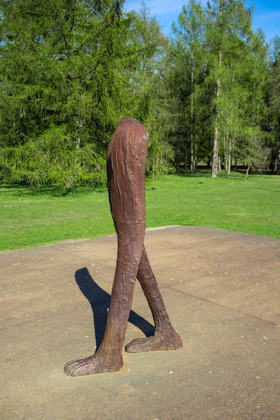 stock image sculptures complex Nierozpoznani. The Unrecognised art installation by Magda Abakanowicz in Citadel Park, Poznan, Poland.