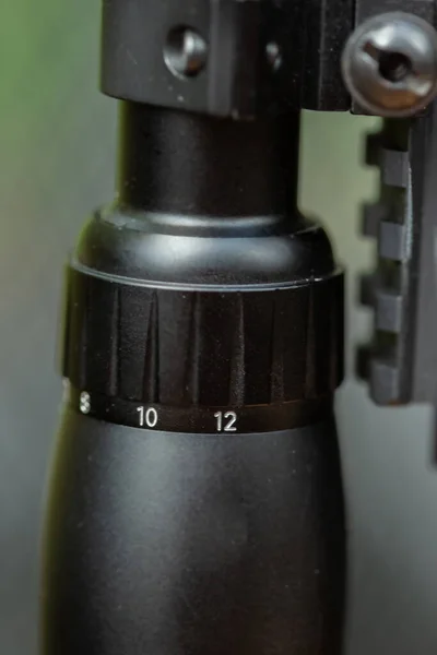 Close Parts Automatic Weapon Selective Focus Blurred Background — Stock Photo, Image