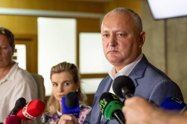 Chisinau, Moldova - 21 Haziran 2022: Moldova Igor Dodon 'un Ciocana Adliyesi eski başkanı