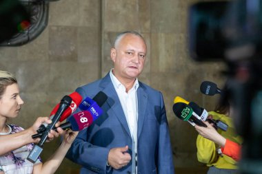 Chisinau, Moldova - 21 Haziran 2022: Moldova Igor Dodon 'un Ciocana Adliyesi eski başkanı