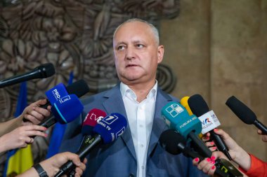Chisinau, Moldova - 21 Haziran 2022: Moldova Igor Dodon 'un Ciocana Adliyesi eski başkanı