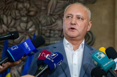 Chisinau, Moldova - 21 Haziran 2022: Moldova Igor Dodon 'un Ciocana Adliyesi eski başkanı