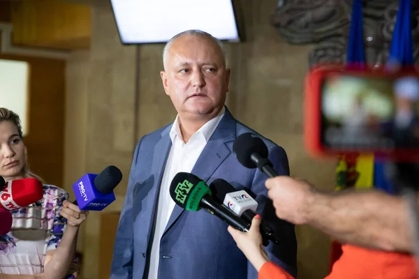 Chisinau, Moldova - 21 Haziran 2022: Moldova Igor Dodon 'un Ciocana Adliyesi eski başkanı
