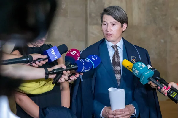 Chisinau, Moldova - 21 Haziran 2022: Igor Dodon, Petru Iarmaliuc davasında yolsuzlukla mücadele savcısı