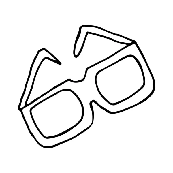 Handdrawing Glasses Black White Isolated Stock Vector Illustration - Stok Vektor