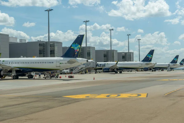 Campinas Viracopos Airport Brazil March 2022 Side View Several Aircrafts — Photo
