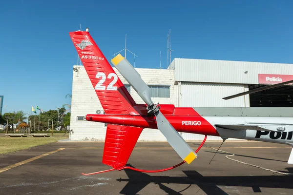 Bauru Brasil Maio 2022 Rotor Cauda Helicóptero Modelo As350 Esquilo — Fotografia de Stock