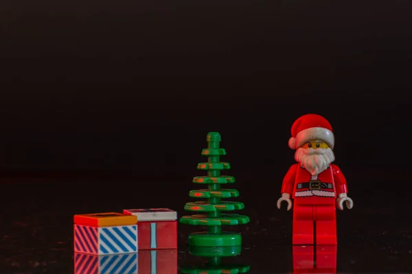 Bauru Brazil June 2022 Lego Santa Claus Minifigure Standing Christmas — стоковое фото