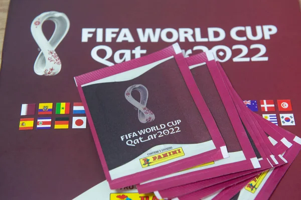 브라질 Sep 2022 Panini Album Fifa World Cup 2022 Qatar 스톡 사진