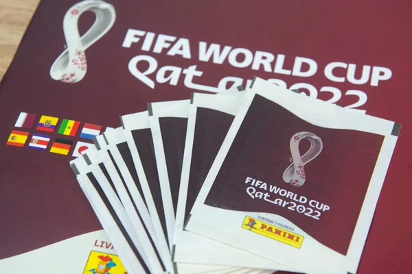브라질 Sep 2022 Panini Album Fifa World Cup 2022 Qatar 로열티 프리 스톡 이미지
