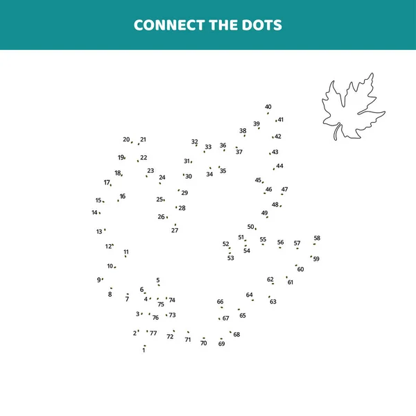 Bir akçaağaç yaprağı için noktaları birleştir.