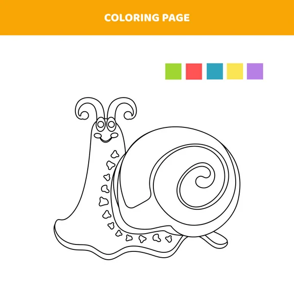 Coloriage Avec Escargot — Image vectorielle