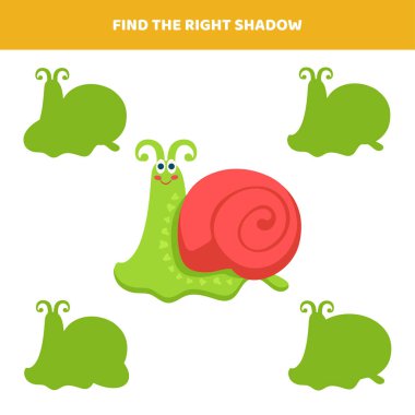 Çizgi film salyangozu için doğru gölgeyi bul.